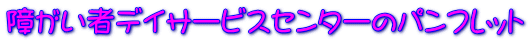障がい者デイサービスセンターのパンフレット